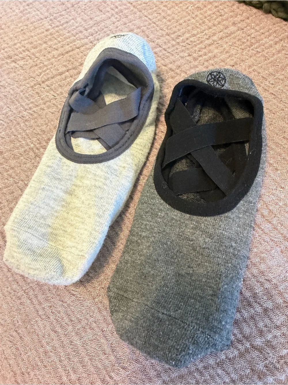 Women’s Pilates Socks in Light Gray and Dark Gray